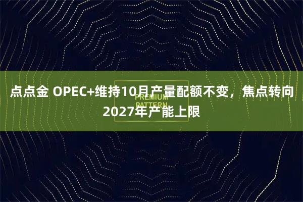 点点金 OPEC+维持10月产量配额不变，焦点转向2027年产能上限